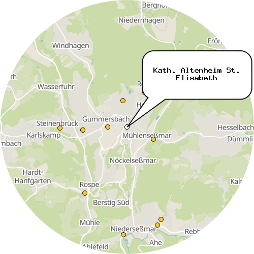 Kartenausschnitt für die Firma Kath. Altenheim St. Elisabeth