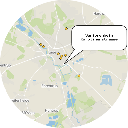 Kartenausschnitt für die Firma Seniorenheim Karolinenstrasse