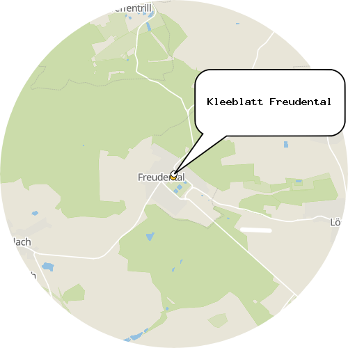 Kartenausschnitt für die Firma Kleeblatt Freudental