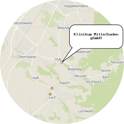 Kartenausschnitt für die Firma Klinikum Mittelbaden gGmbH