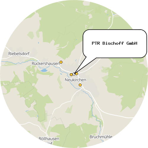Kartenausschnitt für die Firma PTR Bischoff GmbH