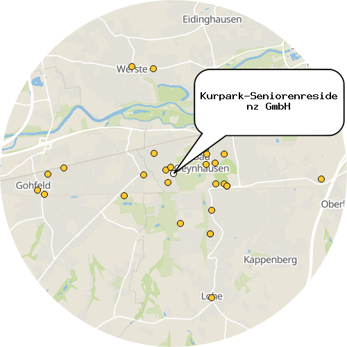 Kartenausschnitt für die Firma Kurpark-Seniorenresidenz GmbH