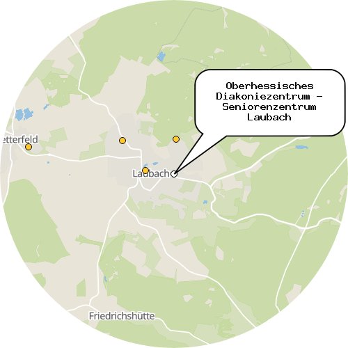 Kartenausschnitt für die Firma Oberhessisches Diakoniezentrum - Seniorenzentrum Laubach