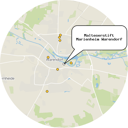 Kartenausschnitt für die Firma Malteserstift Marienheim Warendorf