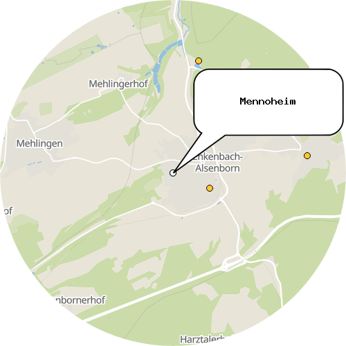 Kartenausschnitt für die Firma Mennoheim