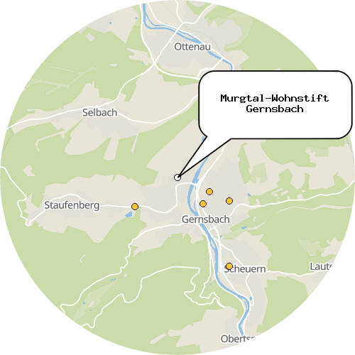Kartenausschnitt für die Firma Murgtal-Wohnstift Gernsbach
