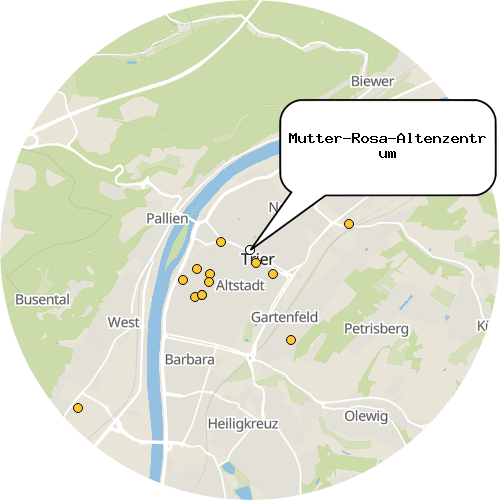 Kartenausschnitt für die Firma Mutter-Rosa-Altenzentrum