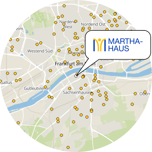 Kartenausschnitt für die Firma Altenheim Martha-Haus