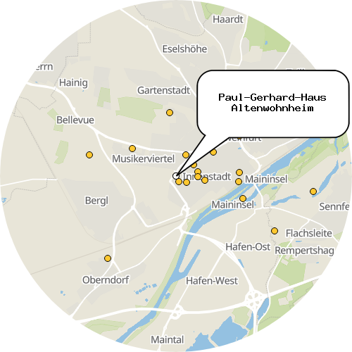 Kartenausschnitt für die Firma Paul-Gerhard-Haus Altenwohnheim