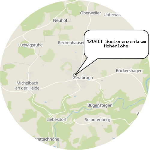 Kartenausschnitt für die Firma AZURIT Seniorenzentrum Hohenlohe