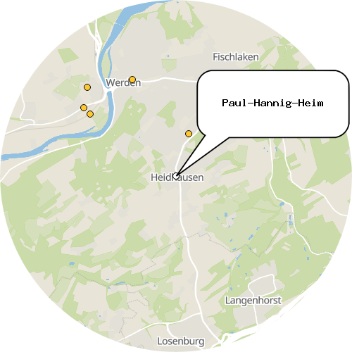 Kartenausschnitt für die Firma Paul-Hannig-Heim