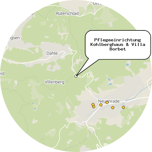 Kartenausschnitt für die Firma Pflegeeinrichtung Kohlberghaus & Villa Borbet