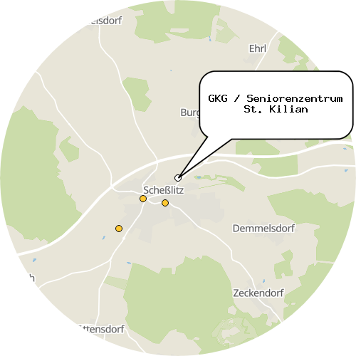 Kartenausschnitt für die Firma GKG / Seniorenzentrum St. Kilian