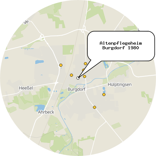 Kartenausschnitt für die Firma Altenpflegeheim Burgdorf 1980