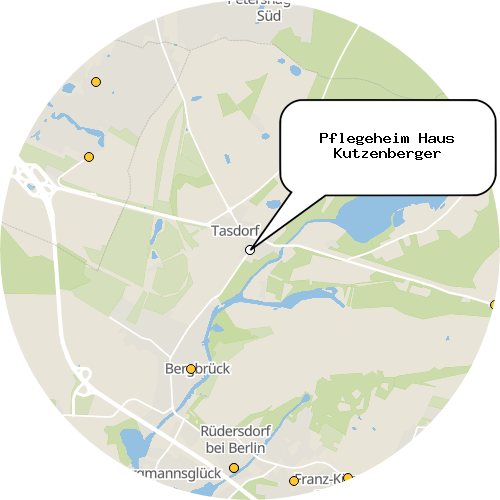 Kartenausschnitt für die Firma Pflegeheim Haus Kutzenberger
