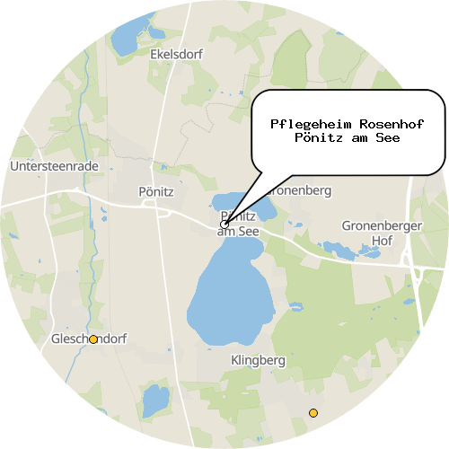 Kartenausschnitt für die Firma Pflegeheim Rosenhof Pönitz am See