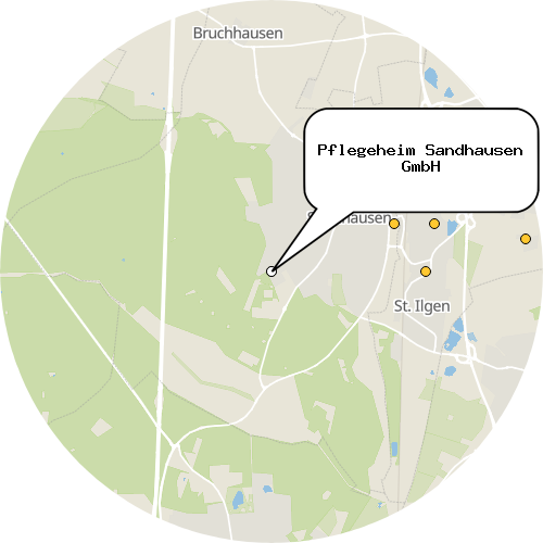 Kartenausschnitt für die Firma Pflegeheim Sandhausen GmbH