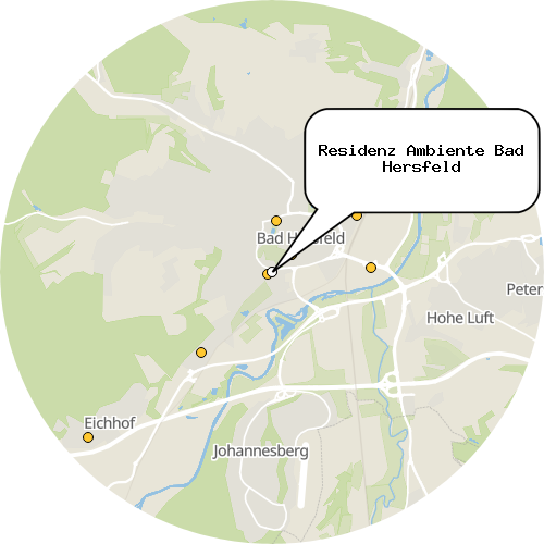 Kartenausschnitt für die Firma Residenz Ambiente Bad Hersfeld