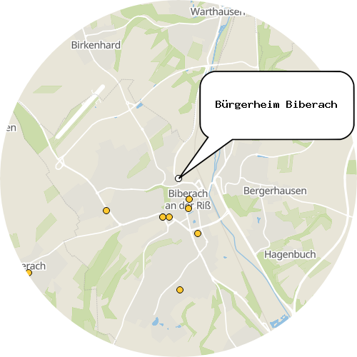 Kartenausschnitt für die Firma Bürgerheim Biberach