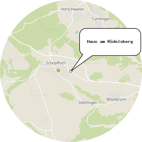 Kartenausschnitt für die Firma Haus am Rödelsberg