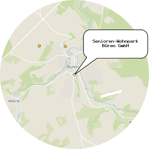 Kartenausschnitt für die Firma Senioren-Wohnpark Büren GmbH