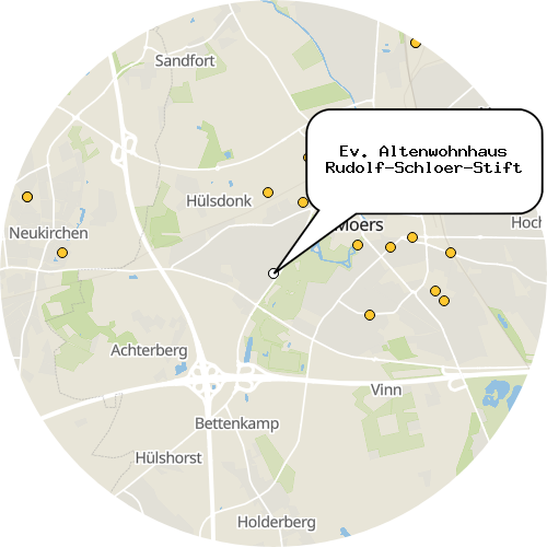 Kartenausschnitt für die Firma Ev. Altenwohnhaus Rudolf-Schloer-Stift