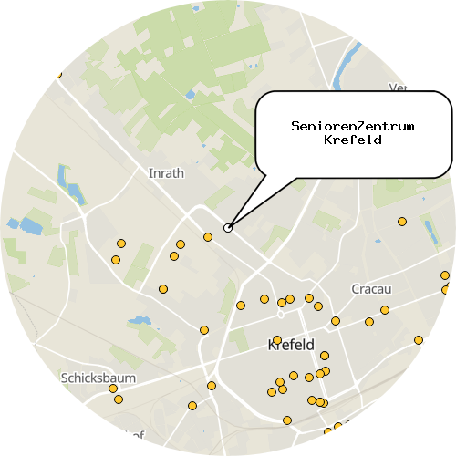 Kartenausschnitt für die Firma SeniorenZentrum Krefeld