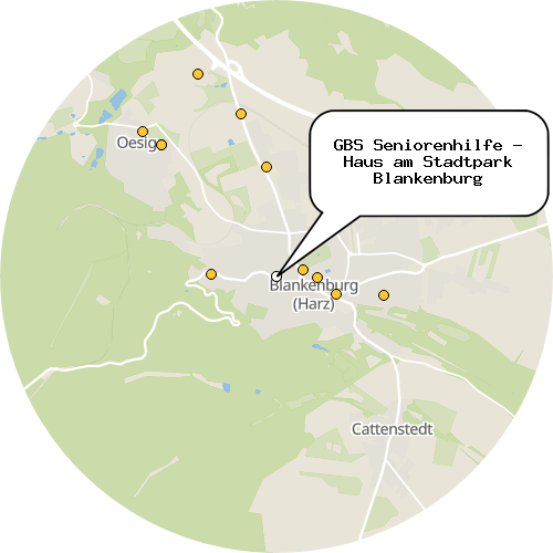 Kartenausschnitt für die Firma GBS Seniorenhilfe - Haus am Stadtpark Blankenburg