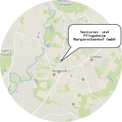 Kartenausschnitt für die Firma Senioren- und Pflegeheim Margarethenhof GmbH