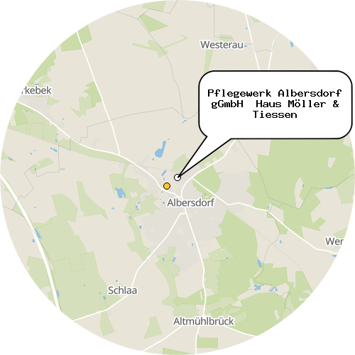 Kartenausschnitt für die Firma Pflegewerk Albersdorf gGmbH  Haus Möller & Tiessen