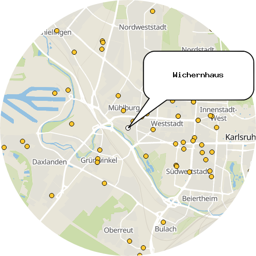 Kartenausschnitt für die Firma Wichernhaus