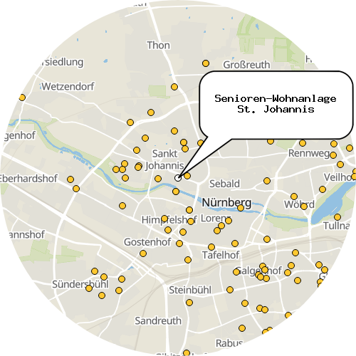 Kartenausschnitt für die Firma Senioren-Wohnanlage St. Johannis