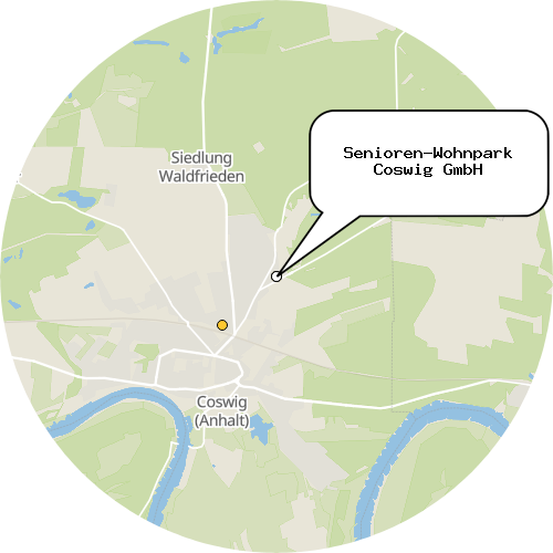 Kartenausschnitt für die Firma Senioren-Wohnpark Coswig GmbH
