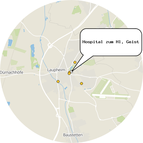 Kartenausschnitt für die Firma Hospital zum Hl. Geist