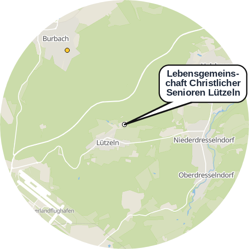 Kartenausschnitt für die Firma Lebensgemeinschaft Christlicher Senioren Lützeln
