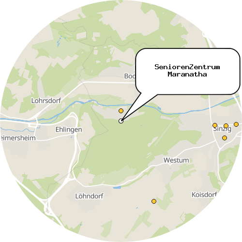 Kartenausschnitt für die Firma SeniorenZentrum Maranatha