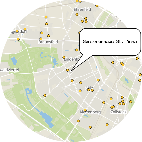 Kartenausschnitt für die Firma Seniorenhaus St. Anna