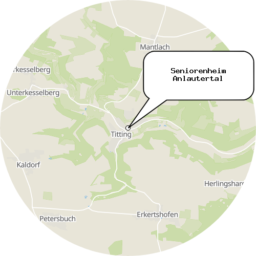 Kartenausschnitt für die Firma Seniorenheim Anlautertal