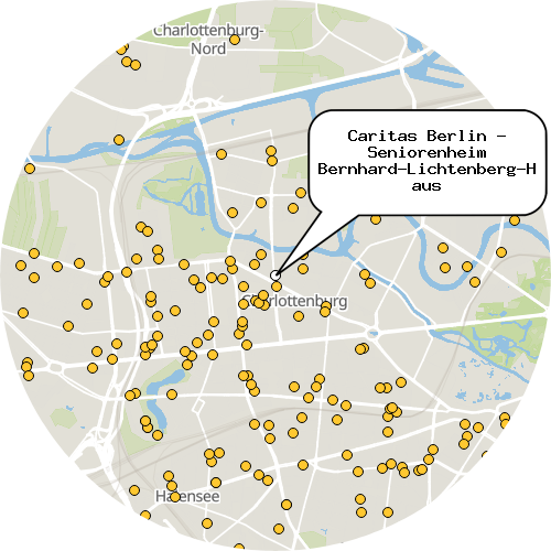 Kartenausschnitt für die Firma Caritas Berlin - Seniorenheim Bernhard-Lichtenberg-Haus