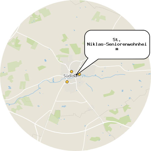 Kartenausschnitt für die Firma St. Niklas-Seniorenwohnheim