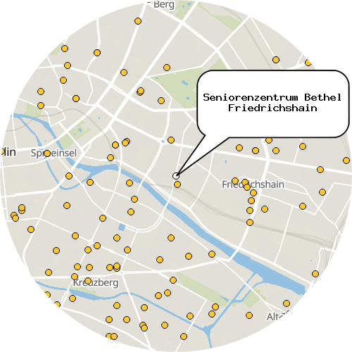 Kartenausschnitt für die Firma Seniorenzentrum Bethel Friedrichshain