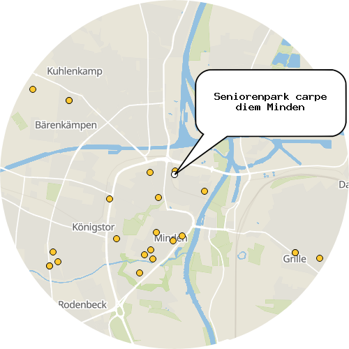 Kartenausschnitt für die Firma Seniorenpark carpe diem Minden