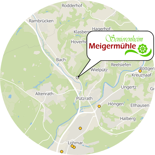Kartenausschnitt für die Firma Seniorenheim Meigermühle GmbH