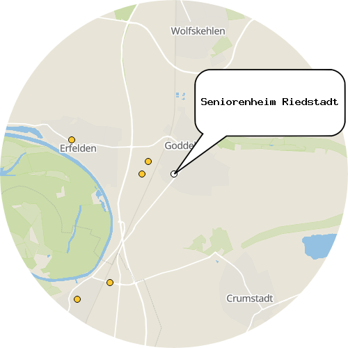 Kartenausschnitt für die Firma Seniorenheim Riedstadt