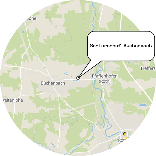 Kartenausschnitt für die Firma Seniorenhof Büchenbach