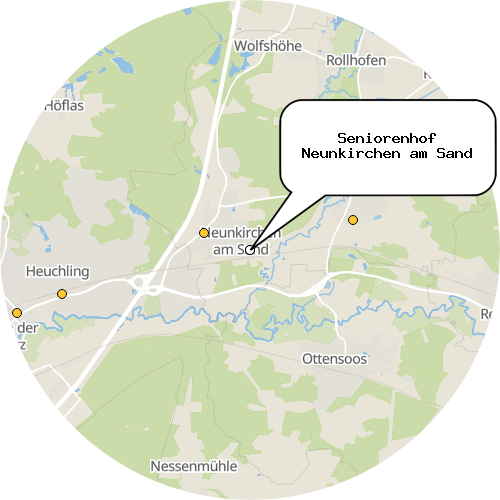 Kartenausschnitt für die Firma Seniorenhof Neunkirchen am Sand