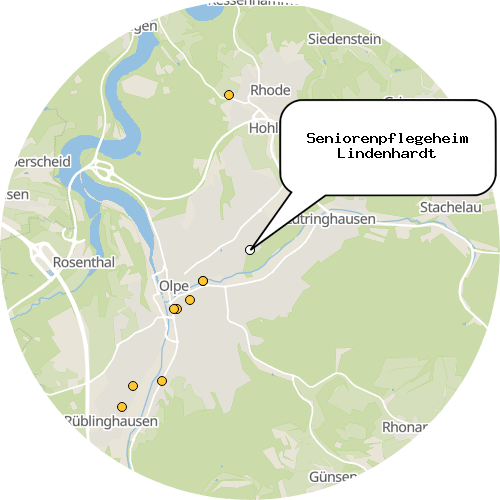 Kartenausschnitt für die Firma Seniorenpflegeheim Lindenhardt