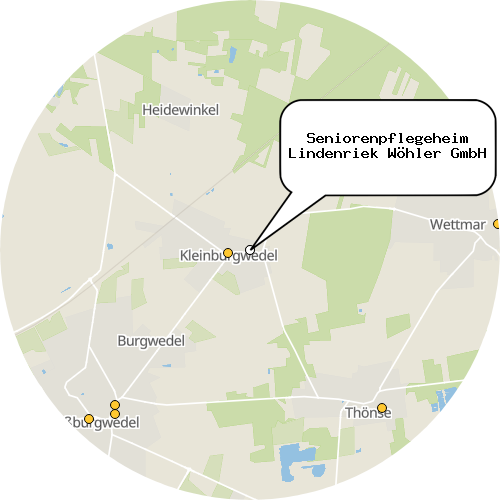 Kartenausschnitt für die Firma Seniorenpflegeheim Lindenriek Wöhler GmbH