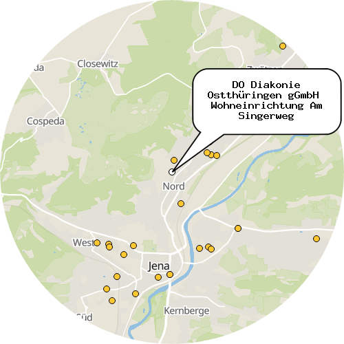 Kartenausschnitt für die Firma DO Diakonie Ostthüringen gGmbH  Wohneinrichtung Am Singerweg