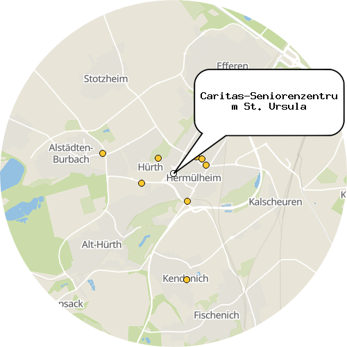 Kartenausschnitt für die Firma Caritas-Seniorenzentrum St. Ursula